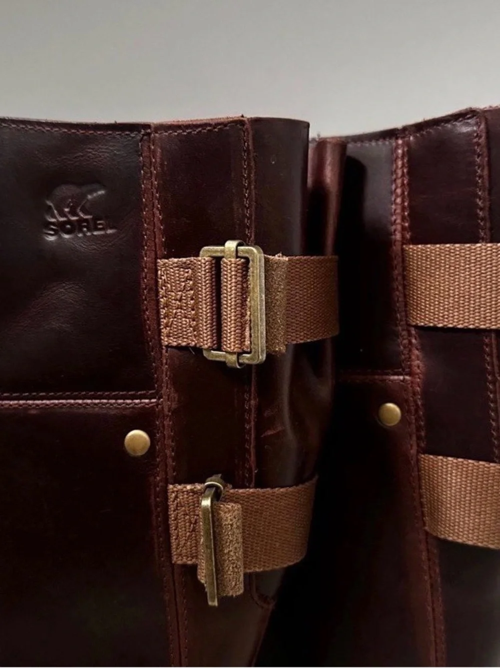 SOREL SLIMPACK TALL Women 6.5 Equestrian Riding Waterproof Nutmeg Brown Leather - Picture 7 of 9